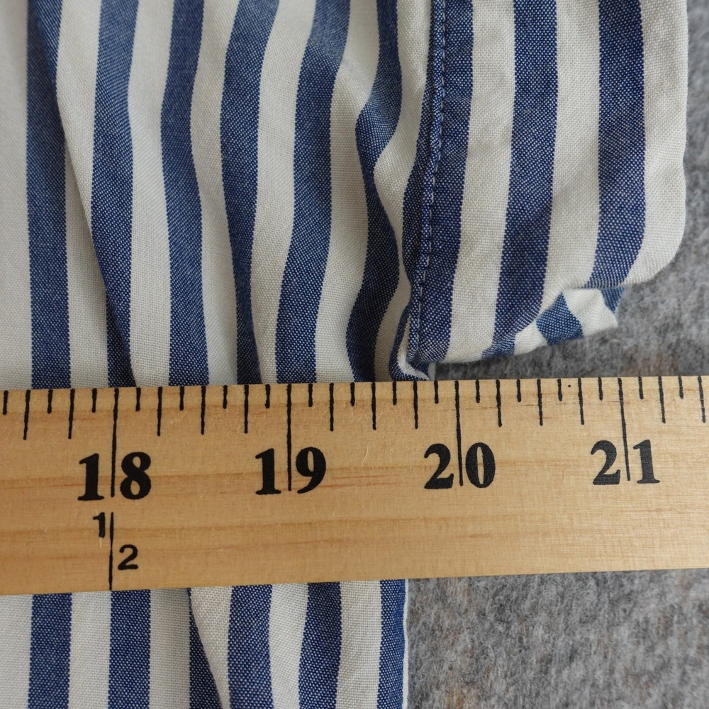 Madewell Blue White Striped Button Up Central Shirt Womens S Cropped Nautical - Picture 4 of 9